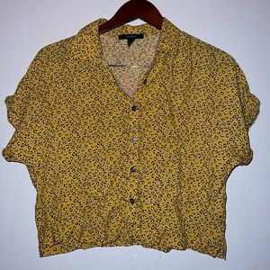 Forever 21 Crop Top Button Down